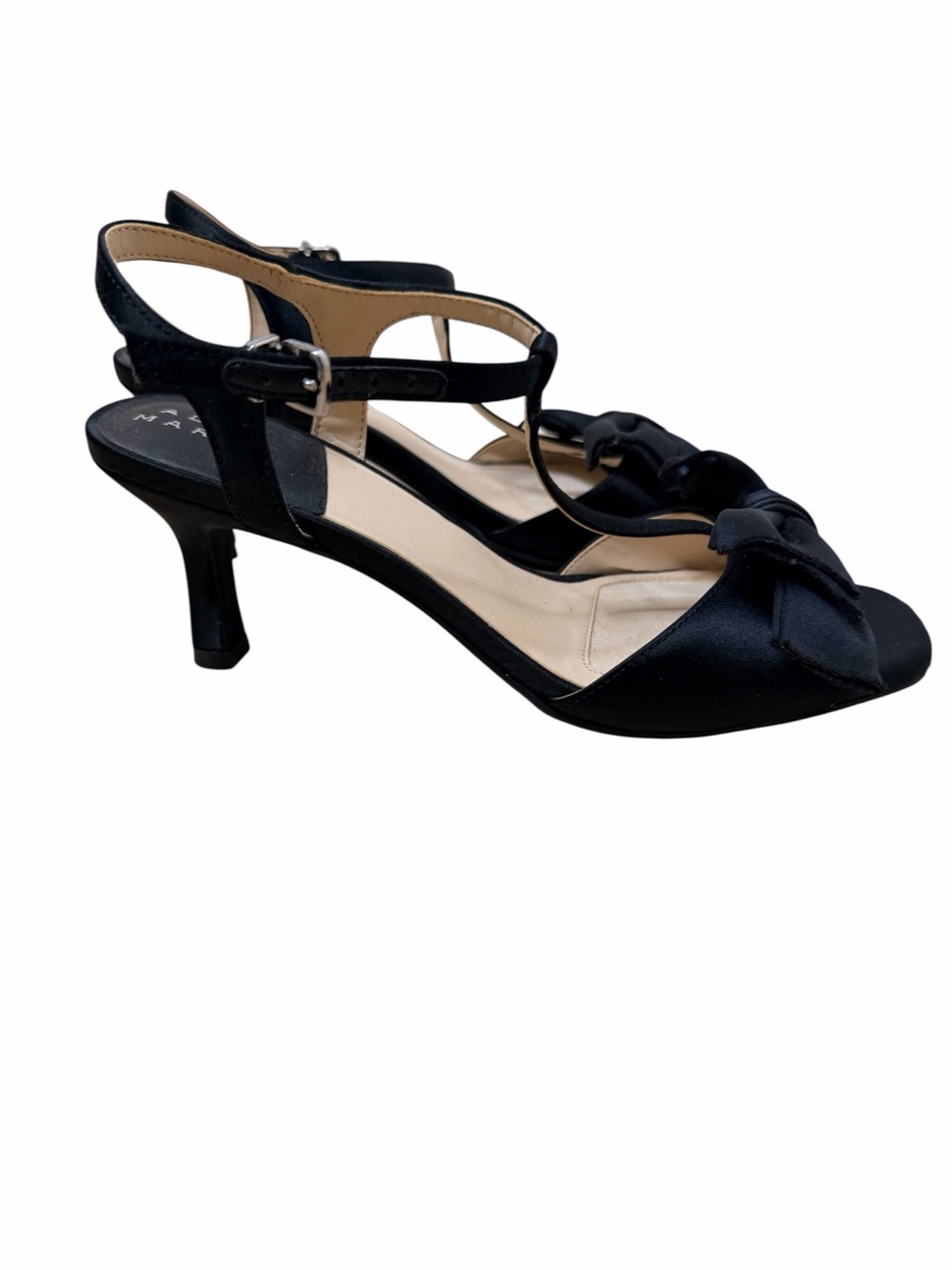 Alex Marie Satin New Bow Tie Heels. - Picture 2 of 5